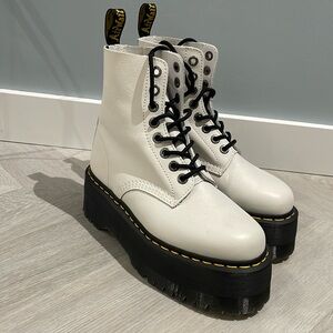 White Doc Martin’s Pascal platform boots